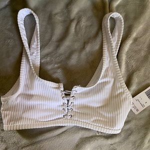 White ribbed forever 21 bikini top